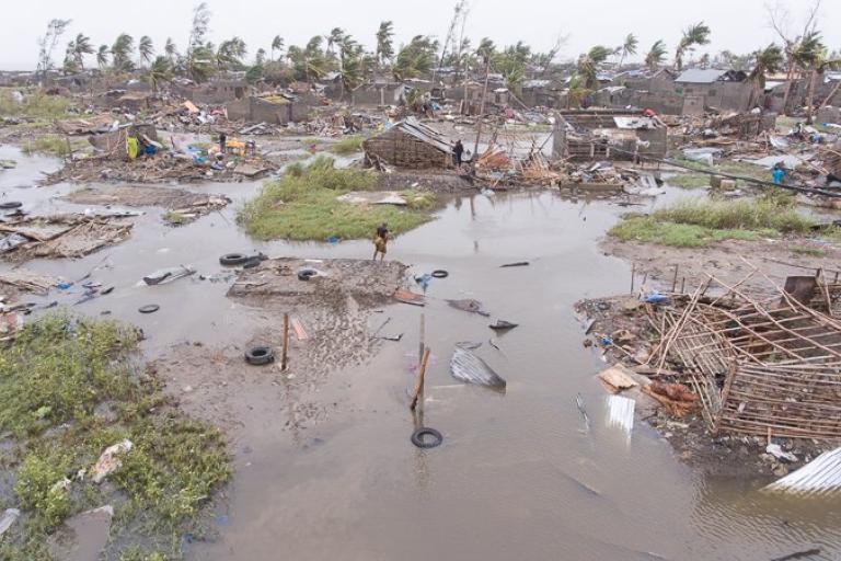 Drone photo footage of #CycloneIdai in #Beira, #Mozambique. IFRC.