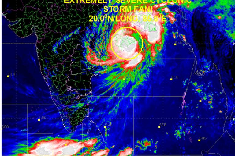 CycloneFani makes landfall in Odisha, India on 3 May