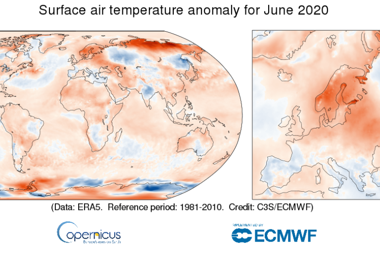 June 2020 global temperatures