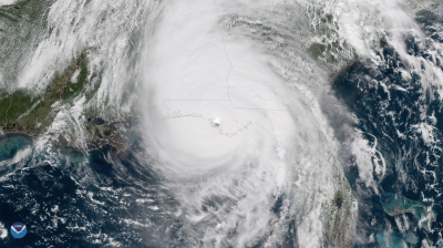 NOAA's GOES-East captured this image of Hurricane Michael as it came ashore near Mexico Beach, Florida on Oct. 10, 2018.  (NOAA)