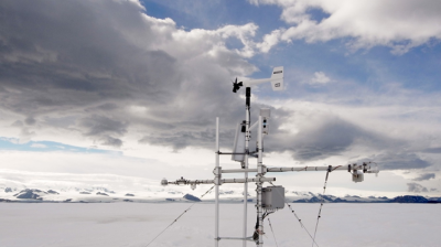 The Czech Republic’s Automated Weather Station atop Davies Dome on James Ross Island, Antarctic Peninsula Region.