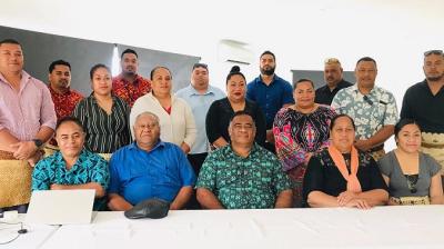 Participants and staff from the Tonga MET Office, Climate Change Department, Kolomotu’a Town officer and from the Tonga Broadcasting Commission