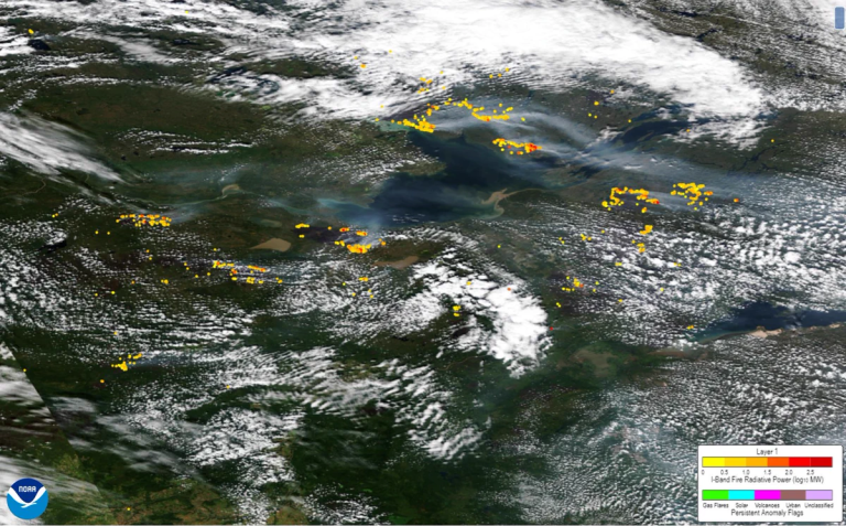 Nasa satellite image in canada.