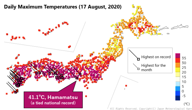 Japan heatwave Aug 2020