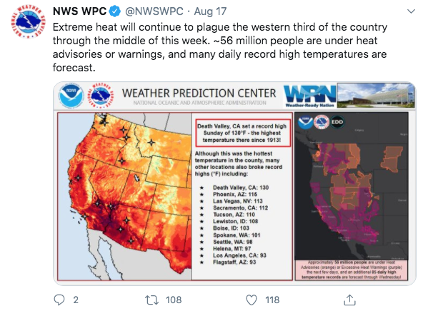 US heat, August 2020